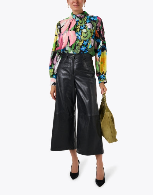 Black Multi Floral Print Top