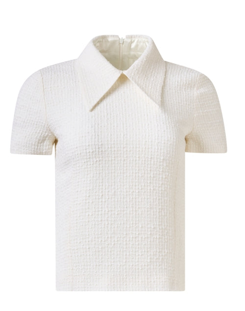 Stella Ivory Tweed Collared Top
