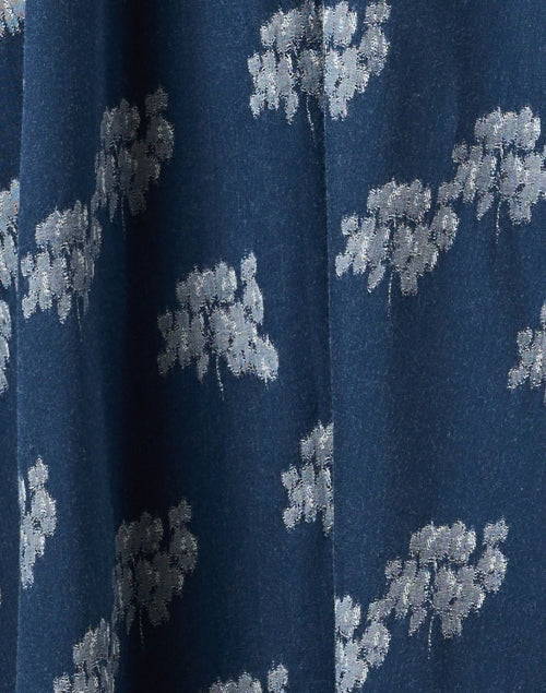 London Navy Floral Print Cotton Shirt Dress