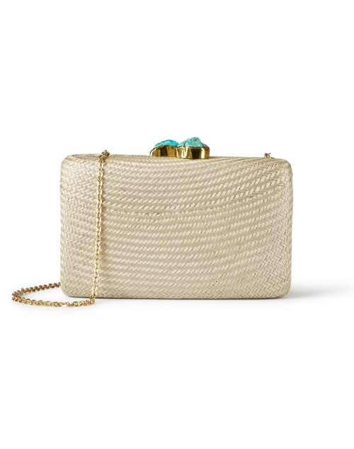 Jen Silver Straw Clutch