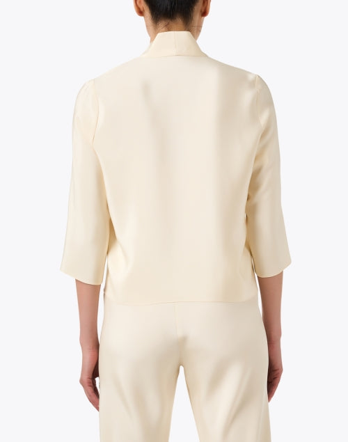 Ivory Silk Tie Front Top