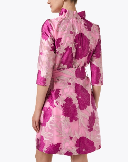 Claudine Magenta Floral Organza Dress