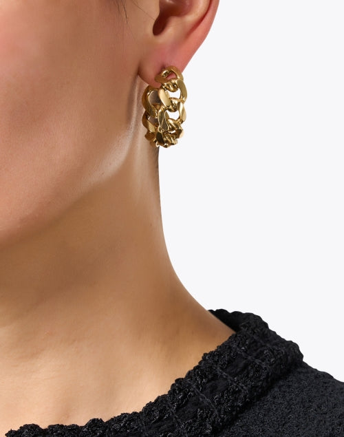 Maillon Gold Link Hoop Earrings