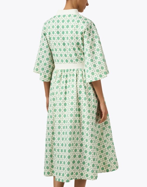 Carmen Green Print Linen Cotton Dress