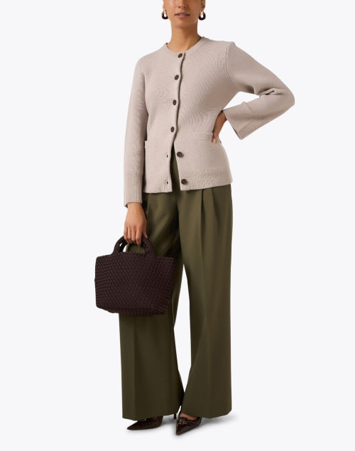 Petra Khaki Green Wide Leg Trouser