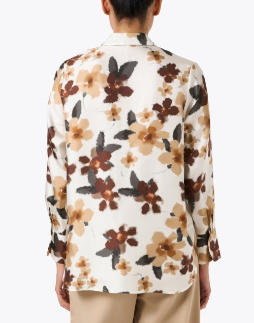 Multi Floral Print Silk Shirt