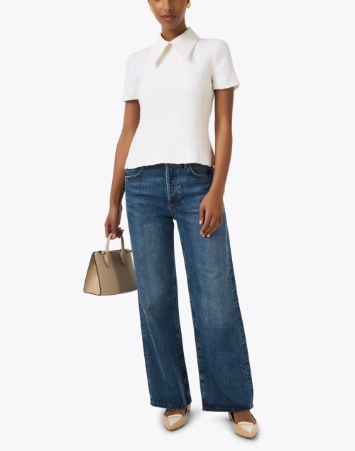 Stella Ivory Tweed Collared Top