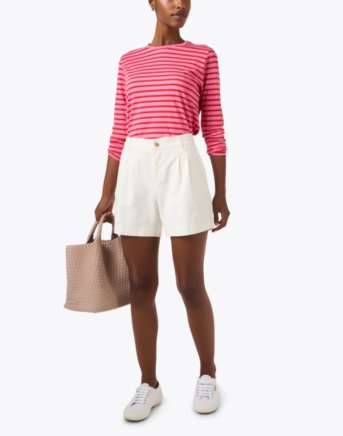 Pink and Red Striped Cotton Top