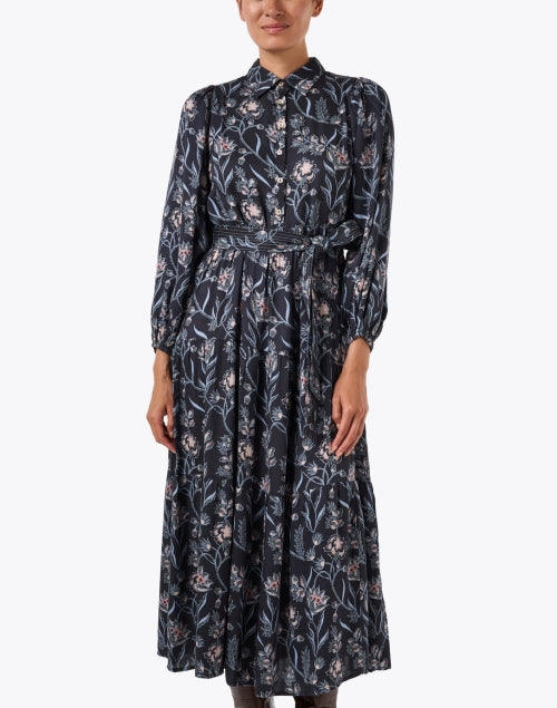Emery Navy Print Shirt Dress