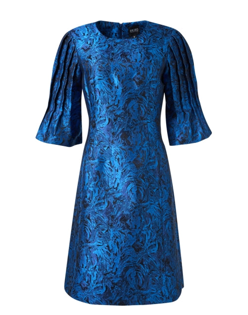 Blue Floral Jacquard Dress