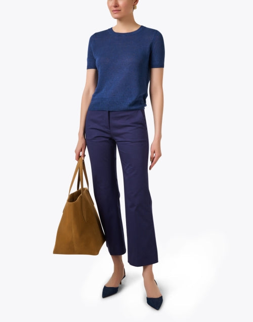 Bosso Navy Crop Flare Pant