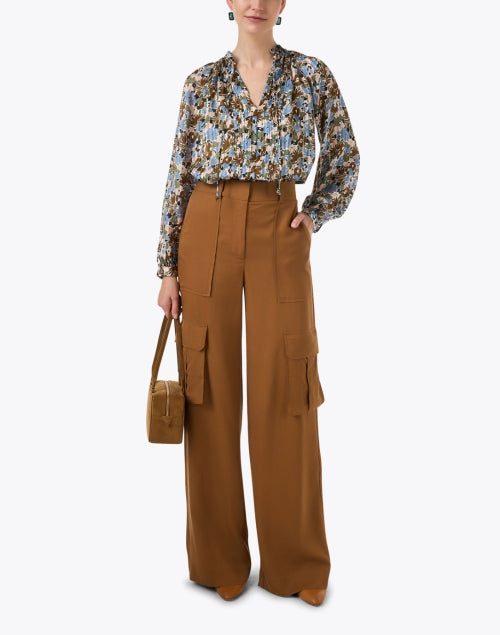 Boxy Tan Suede Shoulder Bag