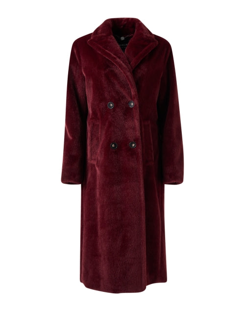 Red Faux Fur Trench Coat