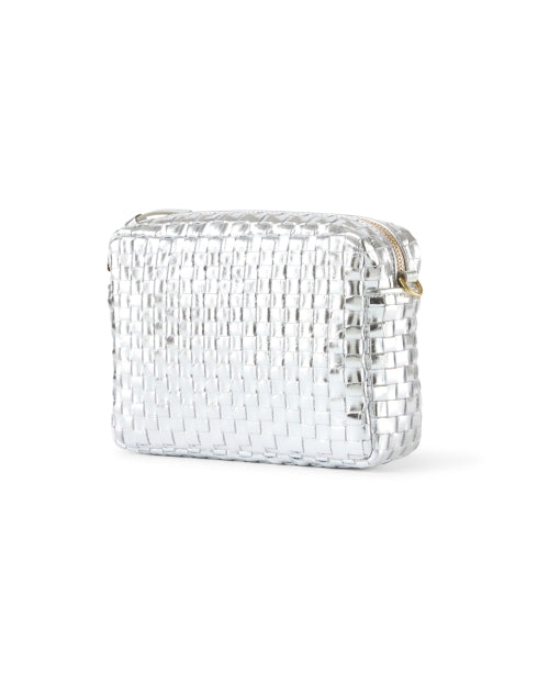 Midi Sac Silver Woven Check Crossbody Bag