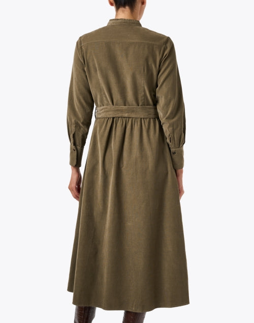 Green Corduroy Shirt Dress
