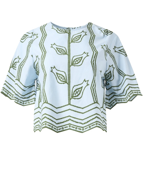 Adi Blue and Green Print Blouse