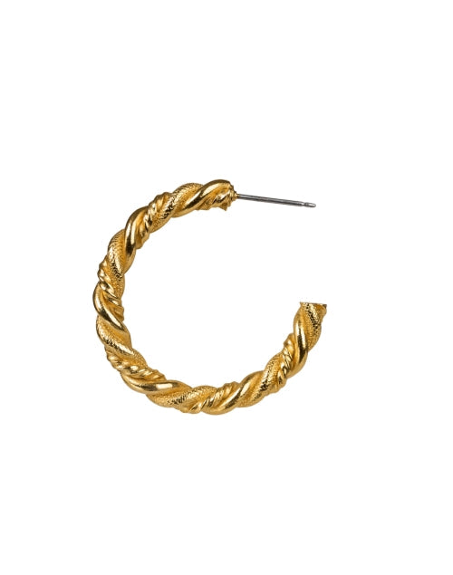 Gold Torsade Hoop Earrings