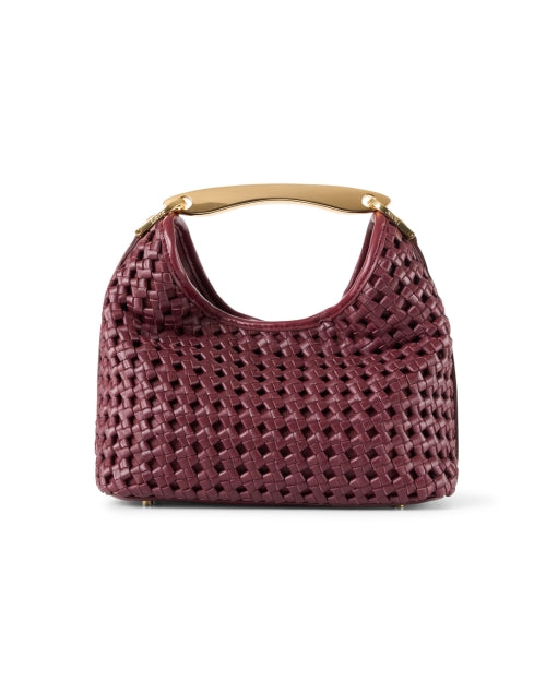 Small Boomerang Red Woven Leather Bag