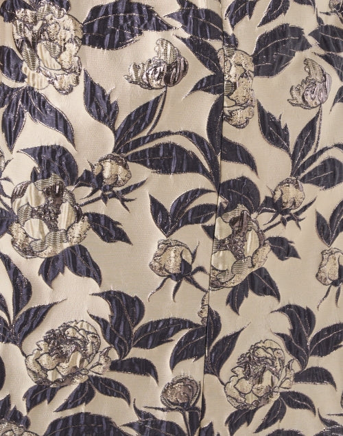 Navy and Gold Floral Shift Dress