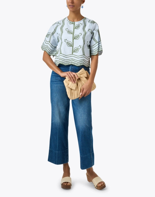 Adi Blue and Green Print Blouse