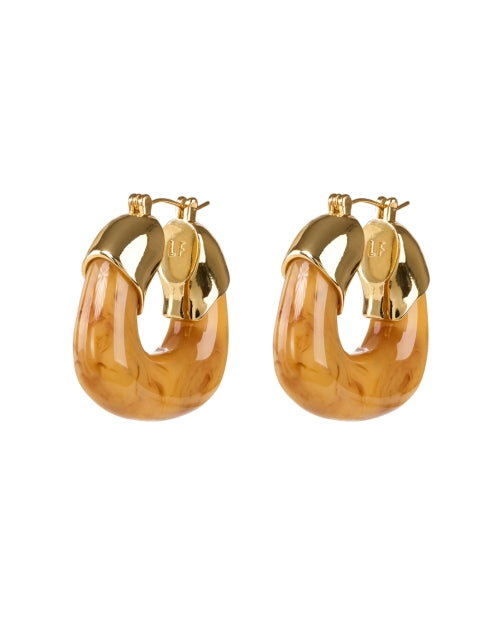 Mocha Brown Organic Hoop Earrings