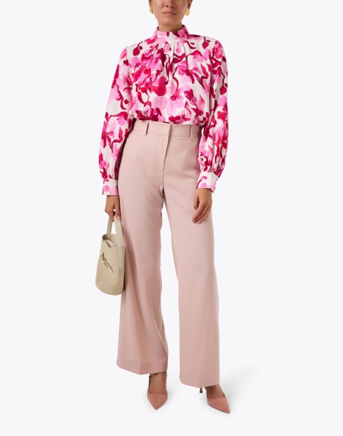 Pink and Red Print Top