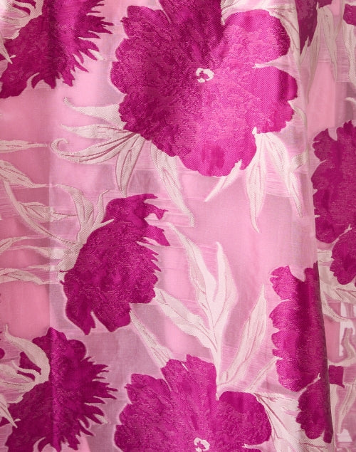 Charlotte Magenta Floral Jacquard Dress