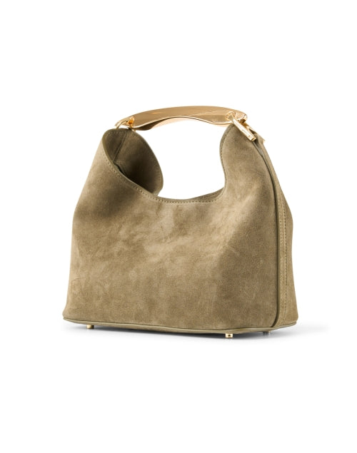 Small Boomerang Green Suede Bag