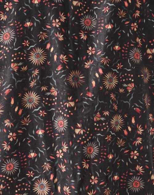 Deauville Pink Floral Print Wool Shirt Dress