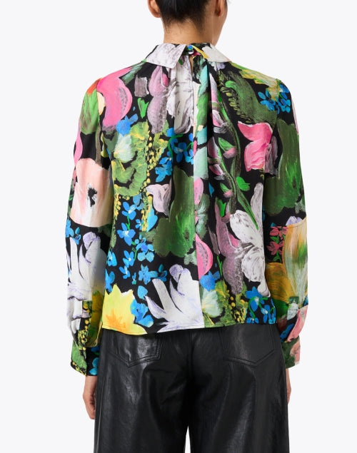 Black Multi Floral Print Top