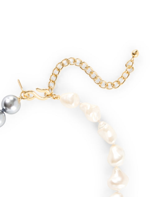 Grey and White Pearl Beaded Necklace