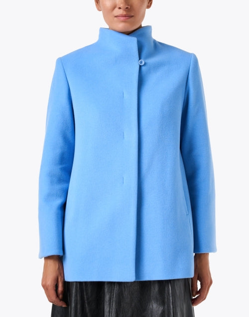 Sky Blue Wool Cashmere Coat