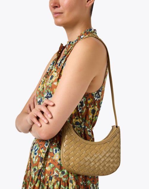 Mini Sling Sage Green Woven Leather Shoulder Bag