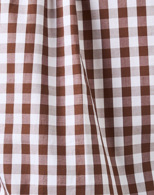 Volantes Brown Cotton Gingham Shirt