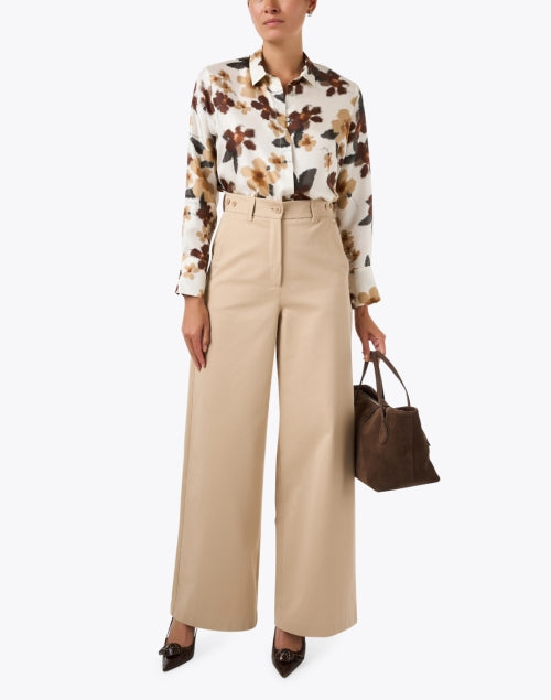 Multi Floral Print Silk Shirt