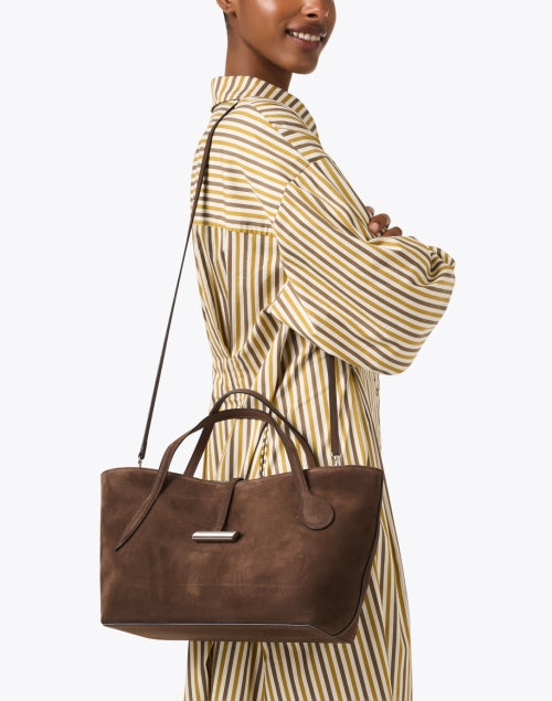 Petite Penne Brown Suede Tote Bag