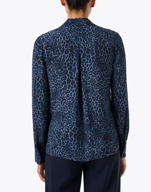 Gavin Navy Print Chiffon Blouse