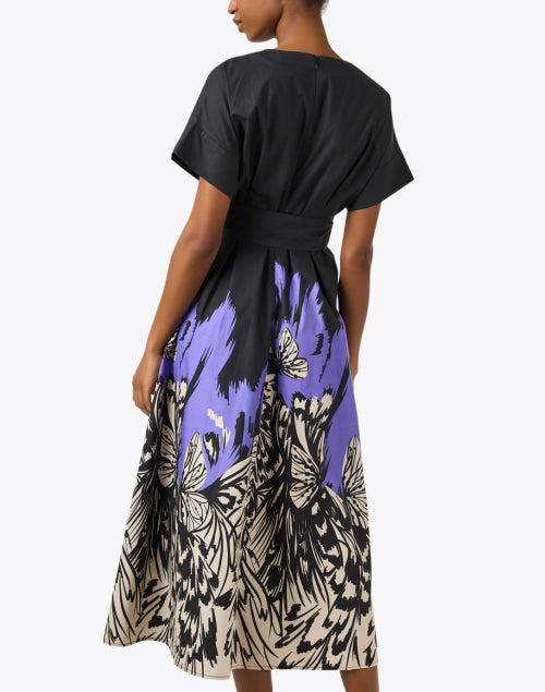 Black Butterfly Print Dress