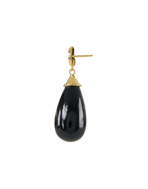 Black and Gold Pearl Teardrop Earrings