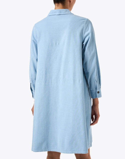 Blue Cotton Shirt Dress