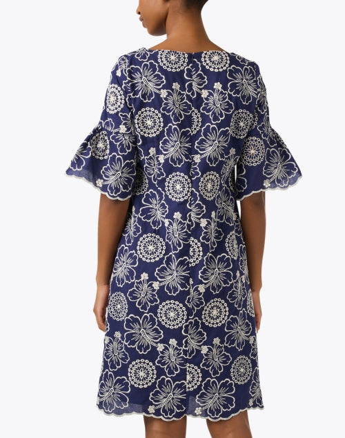 Navy Floral Embroidered Dress