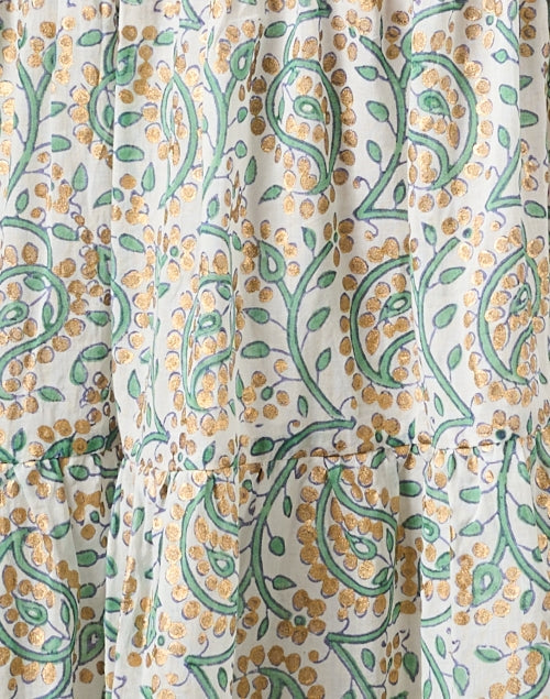 Marseille Gold and Green Print Dress