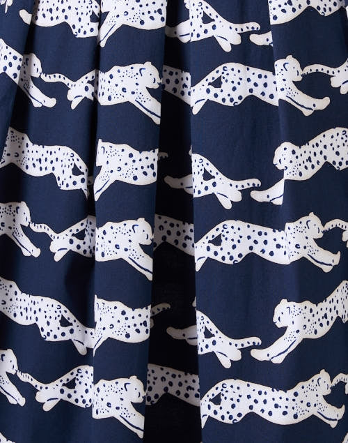 Audrey Navy Print Cotton Stretch Dress