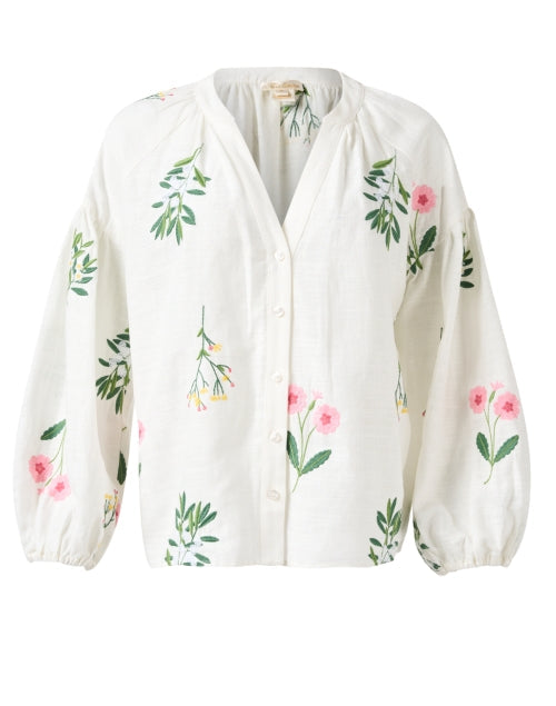 Fred White Floral Printed Top